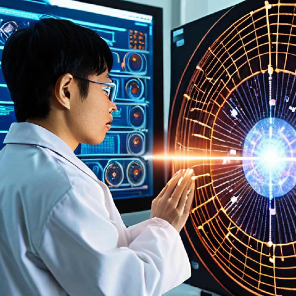 **

"A futuristic laboratory filled with complex quantum computing equipment. Focus on the glowing, intricate details of superconducting qubits and trapped ions. Include a Vietnamese scientist in a lab coat, looking intently at a holographic display showing quantum superposition and entanglement visualized as swirling, colorful patterns. Background should hint at advanced technology and the potential for scientific breakthrough."

**