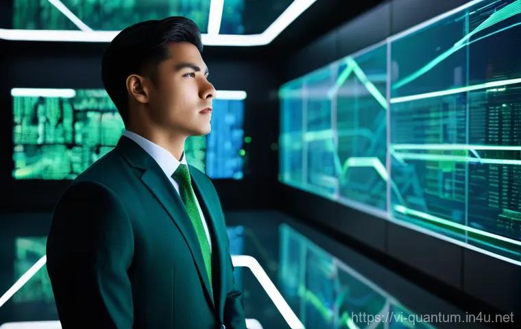 양자암호화의 국가별 법적 규제 - **Prompt 1: Secure Digital Future**
"A young professional, wearing a sleek, modern business suit...