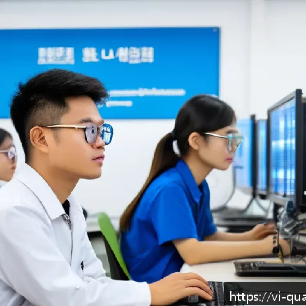 양자컴퓨터 관련 정책 - A modern university laboratory in Vietnam specializing in quantum technology education: young Vietna...