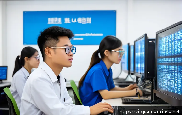 양자컴퓨터 관련 정책 - A modern university laboratory in Vietnam specializing in quantum technology education: young Vietna...